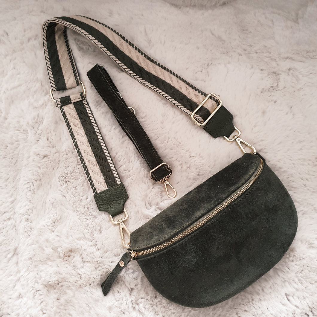 Crossbody bag M <br> Wildleder + 1 Extragurt gratis